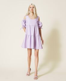 Robe en tissu enduit avec volants Violet « Pastel Lilac » Femme 221AT216C-02