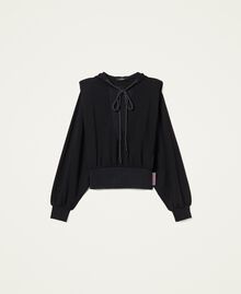 Sweat-shirt avec épaulettes et cordon coulissant Noir Femme 221AT2161-0S