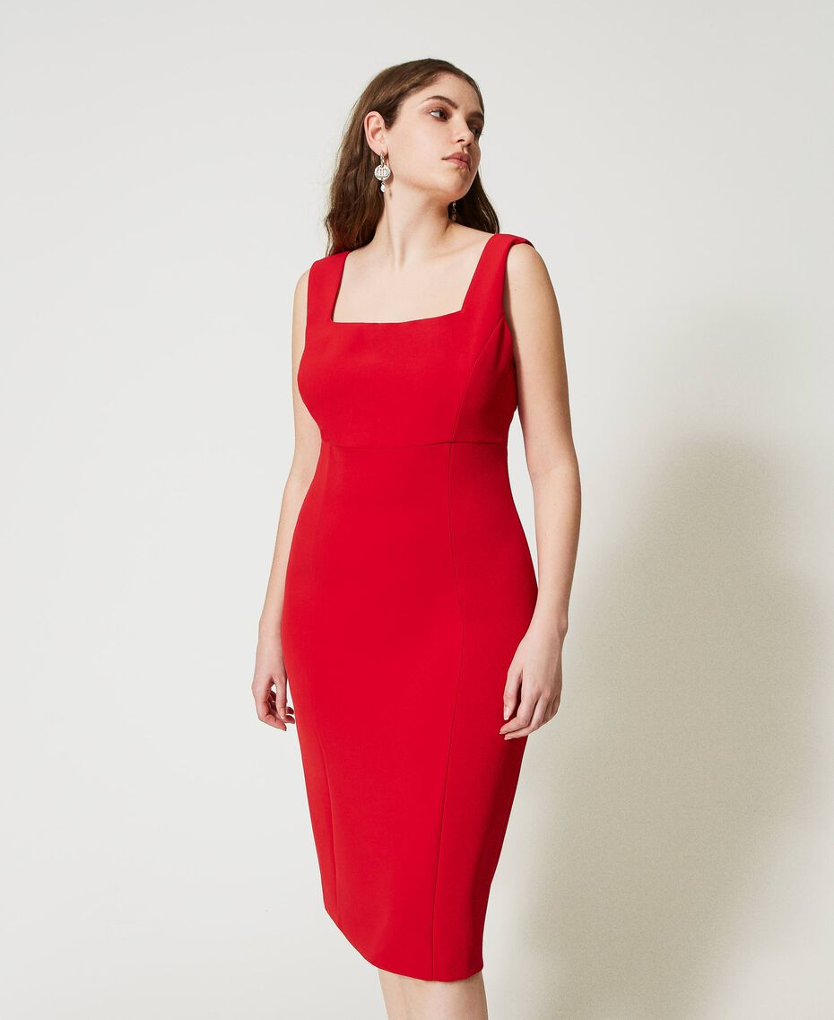Crêpe cady fitted dress Poppy Red Woman 231TP2771-02