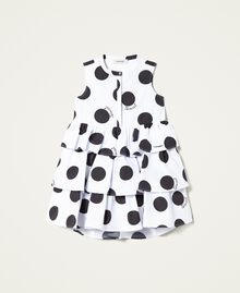 Poplin dress with polka dot print Polka Dot Print Off White Background Child 221GJ2098-0S