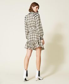 Check dress with lace Ivory / "Golden Rock” Beige Check Woman 212TT2160-04