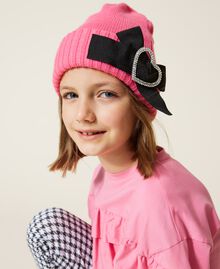 Knitted beanie with brooch "Sunrise" Pink Child 222GJ4510-0S