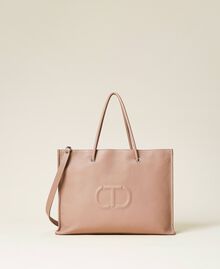 'Bella' leather shopper with embossed logo "Dune" Beige Woman 222TB7420-01