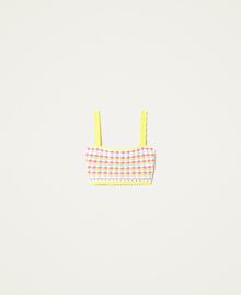 Cropped crochet top Vivid Yellow / Off White / "Angel” Light Blue / "Hot Pink” Multicolour Woman 221AT3150-0S