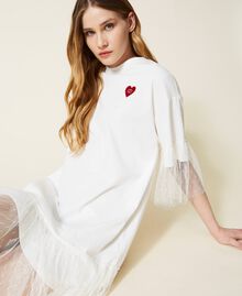 Robe avec volants plissés et cœur siglé Lys Femme 221TQ2081-01