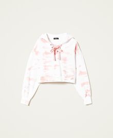 Sweat-shirt boxy avec capuche Perle Rose Femme 221AT2120-0S