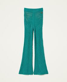 Pantalon évasé effet crochet Vert Saphir Femme 221LM31HH-0S