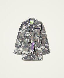 Myfo unisex jacket with camouflage print "Hiding Pattern" Grey Print Unisex 999AQ208A-0S