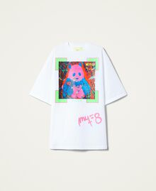 T-shirt Myfo con stampa panda Bianco Unisex 999AQ2094-0S