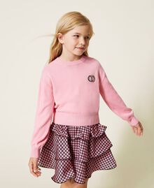 Pullover mit Strasslogo „Aurora Pink“-Rosa Kind 222GJ318A-01
