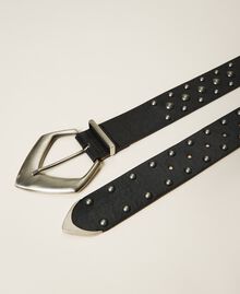 Studded leather belt Black Woman 212TO509C-03