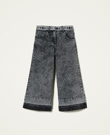 Wide leg jeans with logo Black Child 212GJ250A-0S