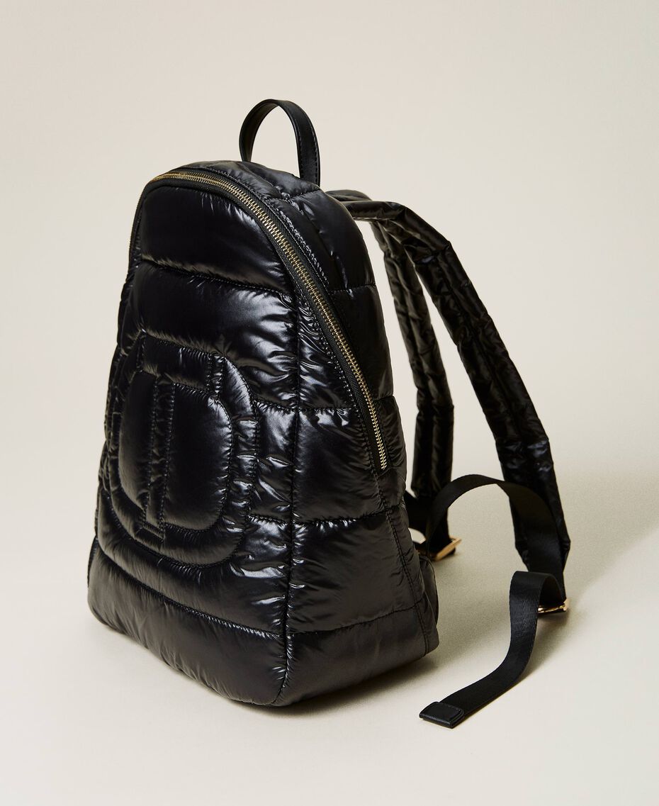 Quilted backpack with logo Black Woman 212TD8121-02