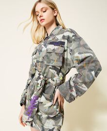 Myfo unisex jacket with camouflage print "Hiding Pattern" Grey Print Unisex 999AQ208A-05