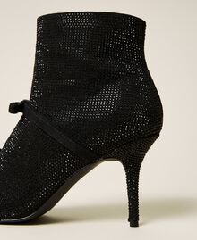 Ankle boots with rhinestones and bows Black Woman 222ACP240-02