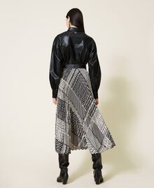 Jupe longue avec imprimé pied-de-poule Imprimé Carreaux Bicolore Noir / Blanc « Neige » Femme 212TT2340-03