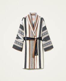 Textured wool blend coat Snow Stripe Design Mat Woman 212TT2221-0S
