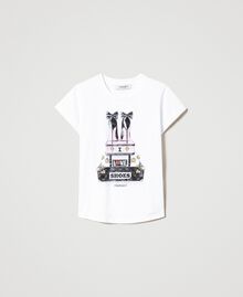 T-Shirt mit Print und Strass Meringue Kind 231GJ206K-0S
