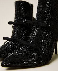 Ankle boots with rhinestones and bows Black Woman 222ACP240-05