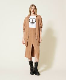 Wool blend cardigan with zip Butter Woman 222LI34AA-0T
