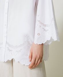 Camicia in popeline con ricami sangallo Bianco Donna 231TT2303-05