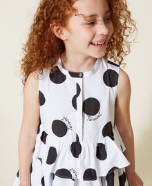 Poplin dress with polka dot print Polka Dot Print Off White Background Child 221GJ2098-05