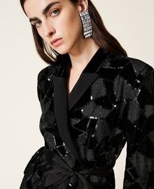 Velvet dress with sequin embroidery Black Woman 222AP2702-05