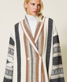 Textured wool blend coat Snow Stripe Design Mat Woman 212TT2221-04