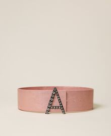 Laminated belt with rhinestone logo "Icing" Pink Woman 222AA4047-01