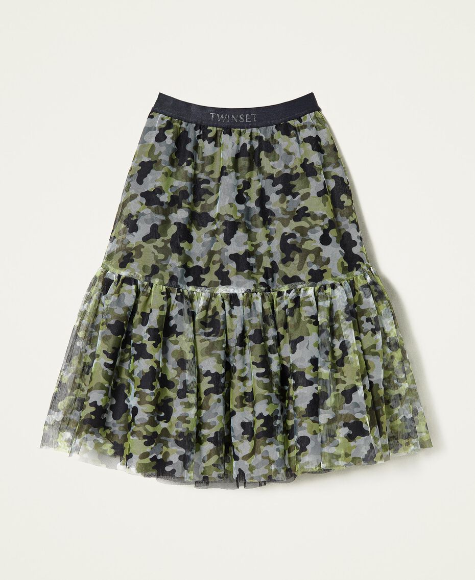 Camouflage tulle long skirt Cypress Print Child 222GJ2330-0S
