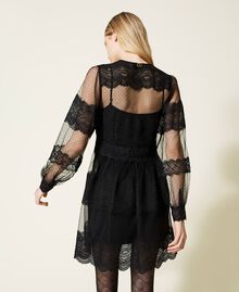 Short tulle and lace dress Black Woman 222TP2252-05