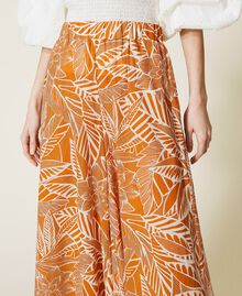 Printed muslin palazzo trousers "Summer" Print / "Spicy Curry” Orange Woman 221AT2650-06