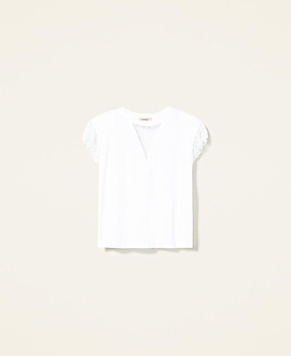 Valenciennes lace t-shirt White Snow Woman 221TP2230-0S