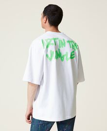T-shirt Myfo avec imprimé tigre Blanc Unisexe 999AQ2092-07