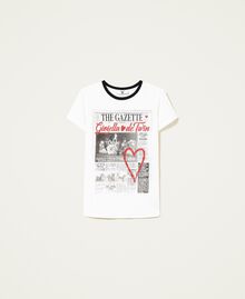 T-shirt avec imprimé pailleté Blanc Sugar Femme 222LL2G22-0S