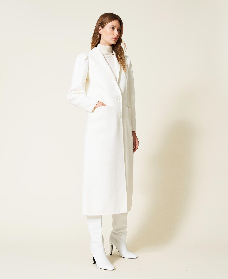 Doubled wool blend long coat White Snow Woman 222TP2051-03
