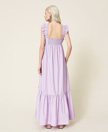 Robe longue en popeline avec volant Violet « Pastel Lilac » Femme 221AT203E-05