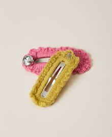 Barrette en crochet avec strass Bicolore Rose « Hot Pink »/Jaune Vif Femme 221AO5319-01