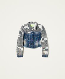 Myfo denim jacket with camouflage print "Hiding Pattern" Grey Print Unisex 999AQ2080-0S