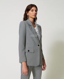 Fitted houndstooth blazer Houndstooth White / Black Woman 231AP2346-04