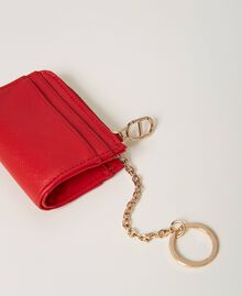 Portacarte con zip e anello portachiavi Rosso Papavero Donna 231TQ7409-02