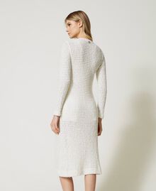 Cardigan-robe jacquard avec sequins Blanc Neige Femme 231TP3080-04