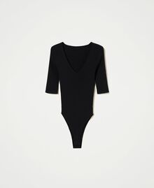 Ribbed seamless bodysuit Black Woman 222TP301C-0S