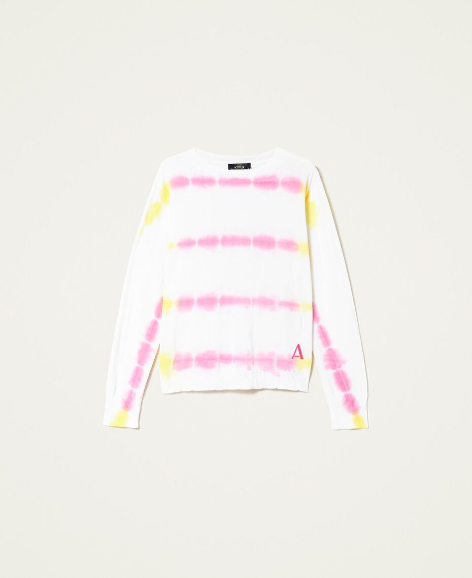 Regular jumper tie-dyed by hand Off White Multicolour Woman 221AT3180-0S