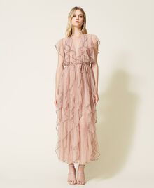 Full-length tulle gown with ruffle Suntan Pink Woman 222TT2020-02