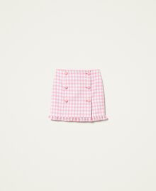 Mini-jupe en pied-de-poule Pied-de-poule Rose « Hot Pink »/Bleu « Angel » Femme 221AT2274-0S