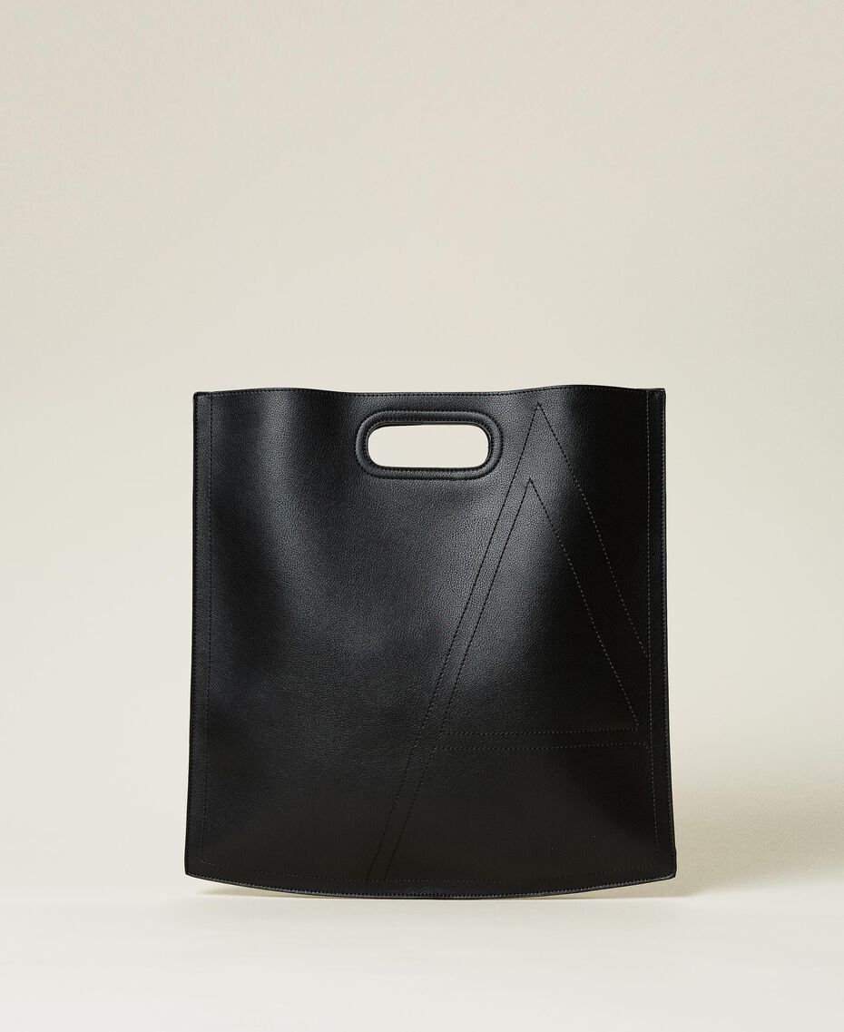 Faltbare Handtasche mit Logo Schwarz Frau 221AO8031-01