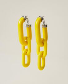 Ohrringe mit Maxikettengliedern Leuchtendes Gelb Frau 221AO5318-01