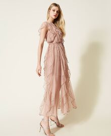 Full-length tulle gown with ruffle Suntan Pink Woman 222TT2020-03