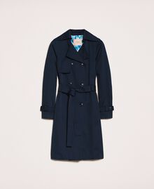 Water repellent double breasted trench coat Midnight Blue Woman 201TQ2012-0S